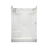 KDS 3460 AcrylX Alcove Center Drain Four-Piece Shower in White