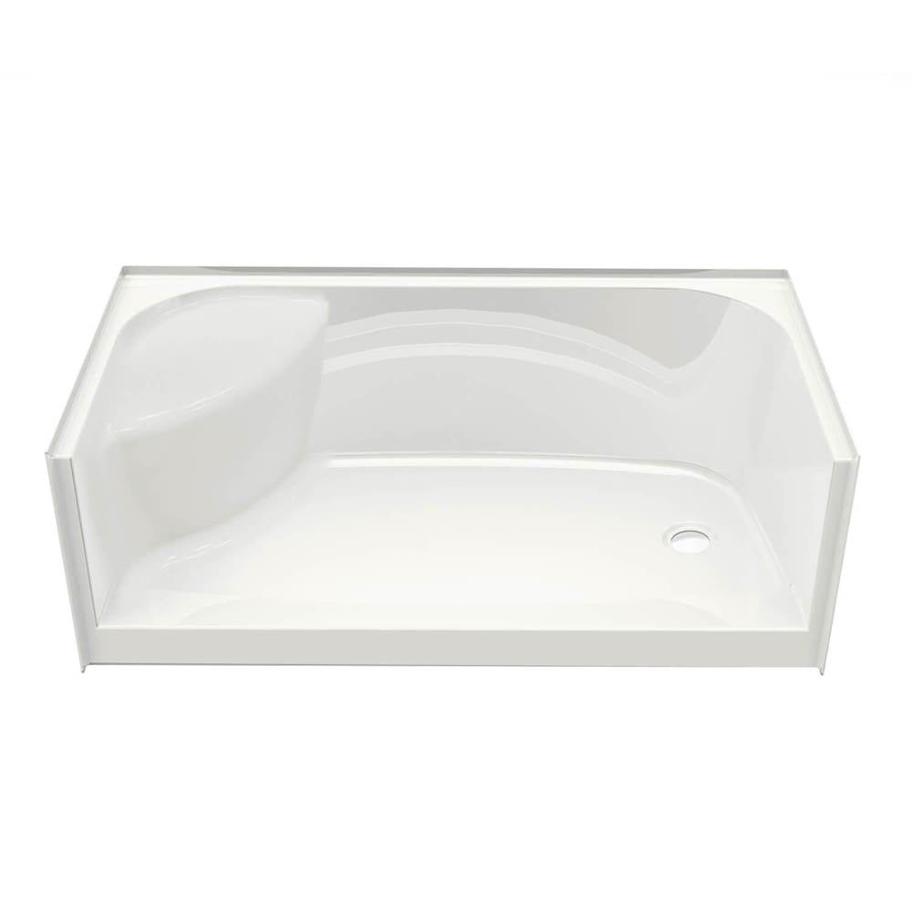 SPS 3460 AcrylX Alcove Shower Base with Center Drain in White