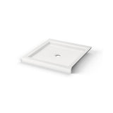 B3Round 3636 Acrylic Corner Left or Right Shower Base in White with Center Drain
