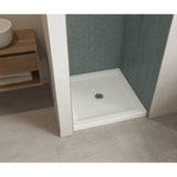 B3Round 3636 Acrylic Alcove Shower Base in White with Center Drain