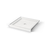 B3Round 3636 Acrylic Alcove Shower Base in White with Center Drain