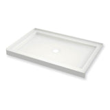 B3Round 4832 Acrylic Alcove Shower Base in White with Center Drain