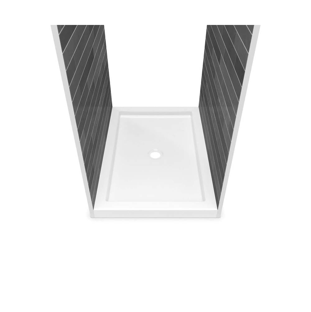 Maax - B3Round 4832 Acrylic Tunnel Shower Base in White with Center Drain - White