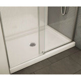 B3Round 4834 Acrylic Alcove Shower Base in White with Center Drain