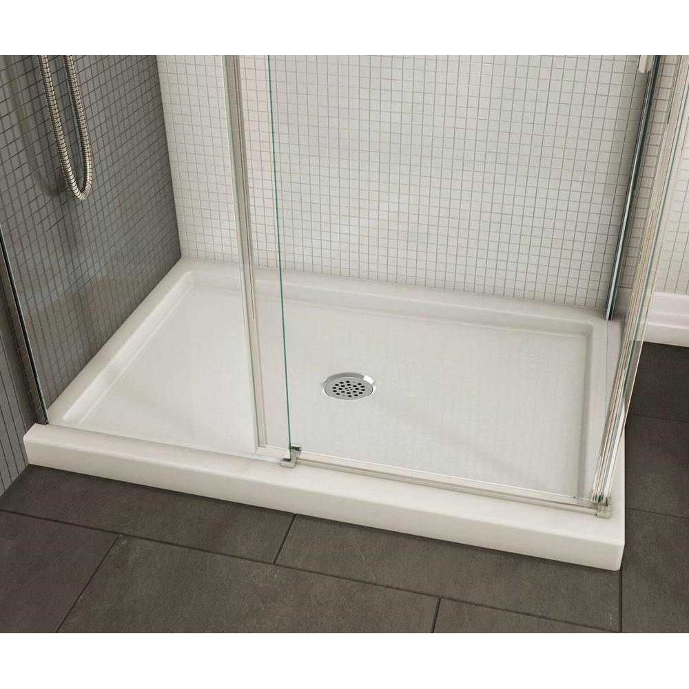 B3Round 4834 Acrylic Corner Left Shower Base in White with Center Drain