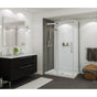 Maax - B3Round 4834 Acrylic Corner Left Shower Base in White with Center Drain - White