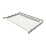 B3Round 4834 Acrylic Tunnel Shower Base in White with Center Drain