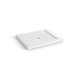B3Round 4834 Acrylic Corner Left Shower Base in White with Anti-slip Bottom with Center Drain