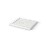 B3Round 4834 Acrylic Corner Right Shower Base in White with Anti-slip Bottom with Center Drain