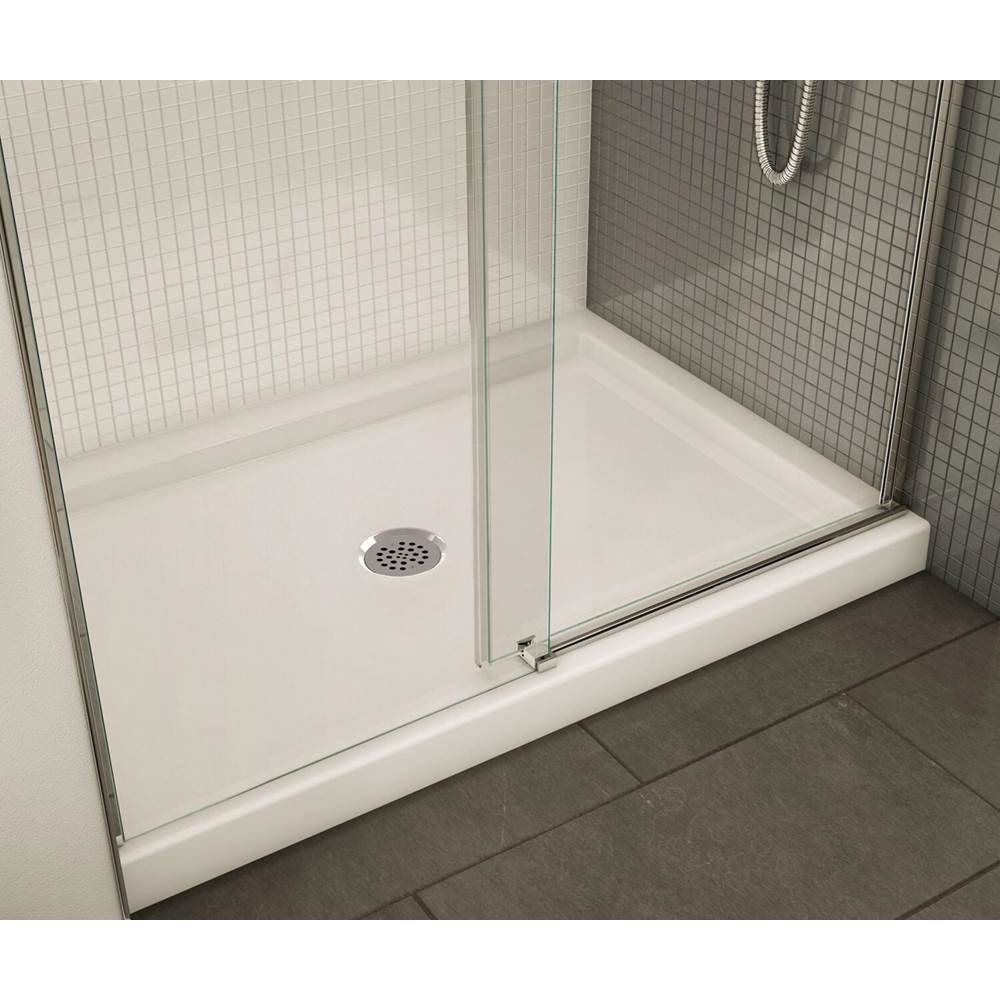 B3Round 4836 Acrylic Alcove Shower Base in White with Center Drain