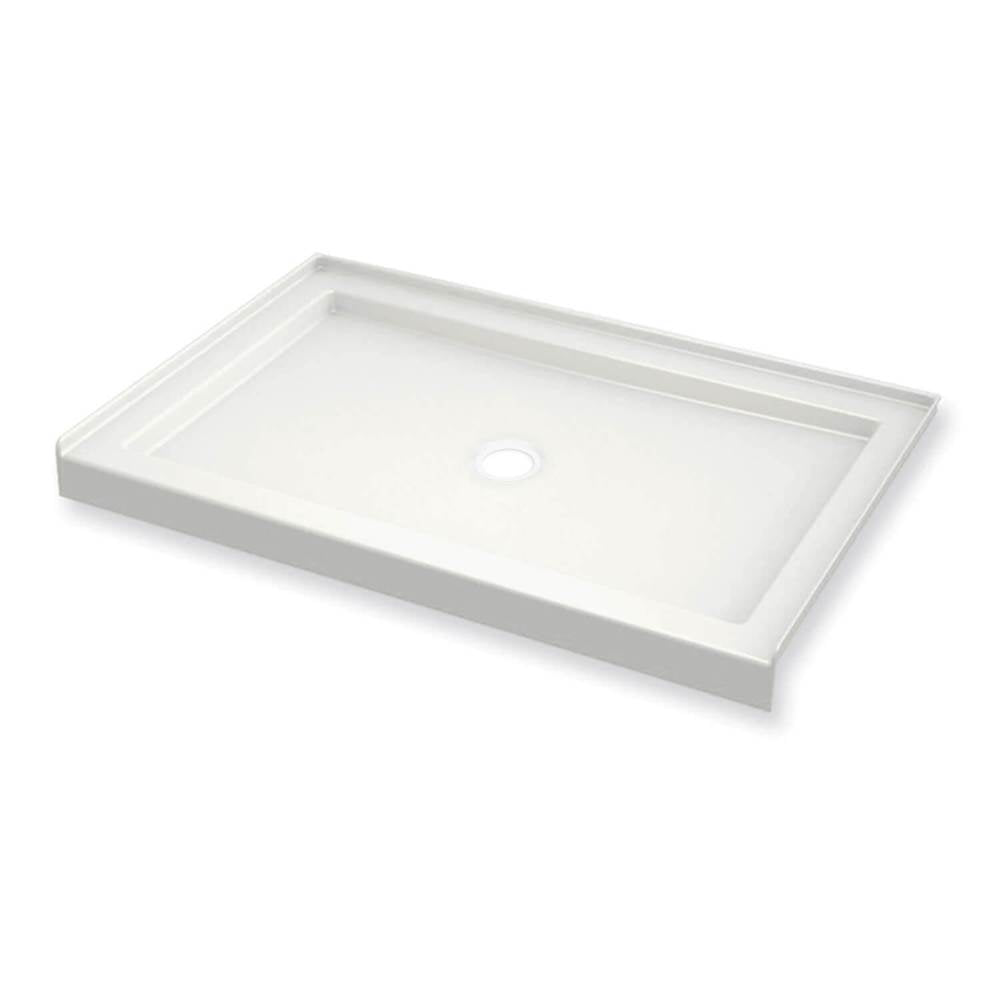 B3Round 4836 Acrylic Alcove Shower Base in White with Center Drain