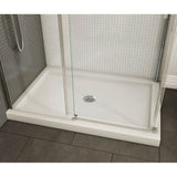 B3Round 4836 Acrylic Corner Left Shower Base in White with Center Drain