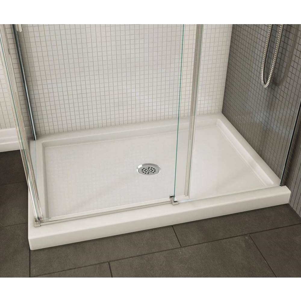 B3Round 4836 Acrylic Corner Right Shower Base in White with Center Drain