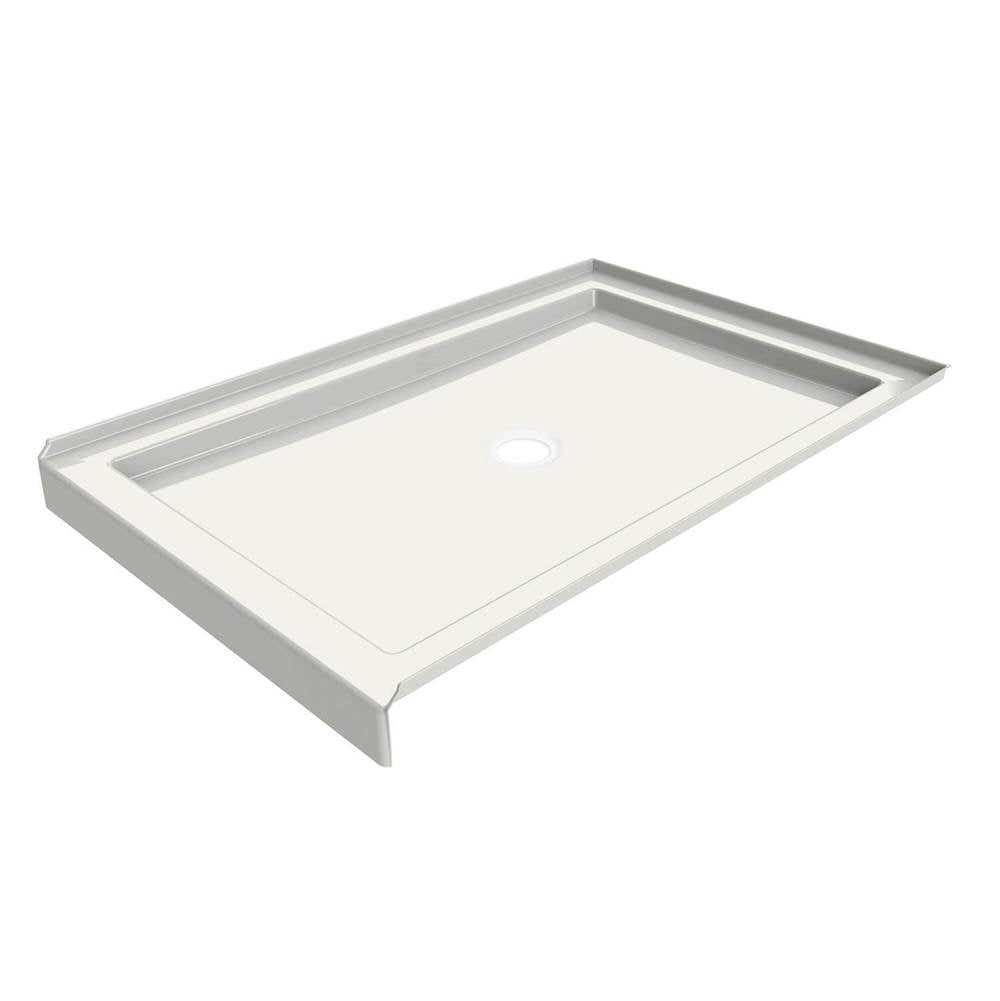 B3Round 4836 Acrylic Alcove Deep Shower Base in White with Center Drain