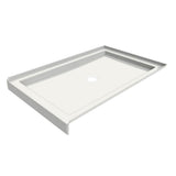 B3Round 4836 Acrylic Alcove Deep Shower Base in White with Center Drain