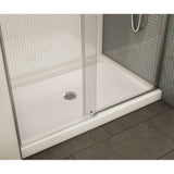 B3Round 4836 Acrylic Alcove Shower Base in White with Anti-slip Bottom with Center Drain