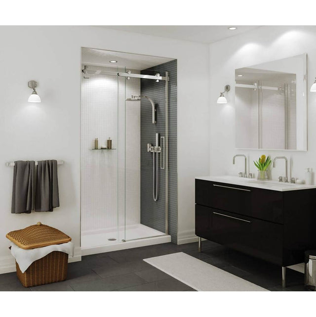 Maax - B3Round 4836 Acrylic Alcove Shower Base in White with Anti-slip Bottom with Center Drain - White