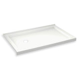 B3Round 6036 Acrylic Corner Left Shower Base in White with Center Drain