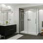 Maax - B3Round 6036 Acrylic Corner Left Shower Base in White with Center Drain - White