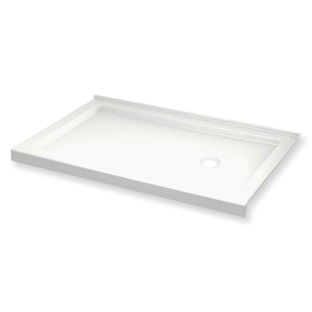 B3Round 6036 Acrylic Corner Right Shower Base in White with Center Drain