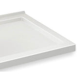 B3Round 6036 Acrylic Corner Left Shower Base in White with Anti-slip Bottom with Center Drain