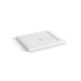 B3Round 4236 Acrylic Corner Left Shower Base in White with Anti-slip Bottom with Center Drain