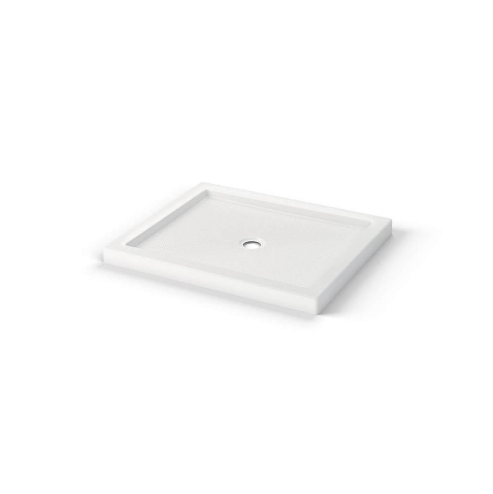 B3Round 4236 Acrylic Corner Right Shower Base in White with Anti-slip Bottom with Center Drain
