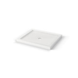 B3Round 4236 Acrylic Corner Right Shower Base in White with Anti-slip Bottom with Center Drain