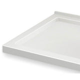 B3Round 6034 Acrylic Corner Right Shower Base in White with Anti-slip Bottom with Center Drain