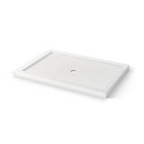 B3Round 6042 Acrylic Corner Right Shower Base in White with Anti-slip Bottom with Center Drain