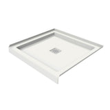 B3Square 3636 Acrylic Alcove Shower Base in White with Center Drain