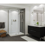 Maax - B3Square 4834 Acrylic Corner Right Shower Base in White with Center Drain - White