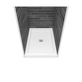 Maax - B3Square 4834 Acrylic Alcove Deep Shower Base in White with Center Drain - White