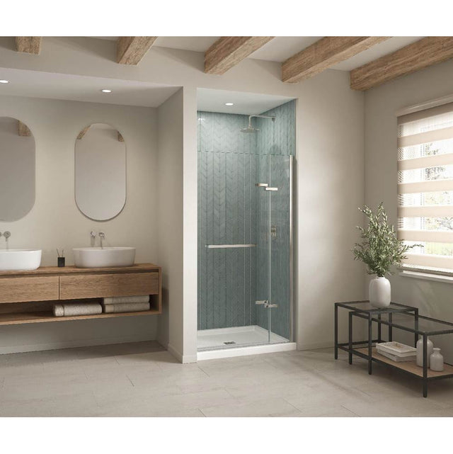 Maax - B3Square 4834 Acrylic Alcove Shower Base in White with Anti-slip Bottom with Center Drain - White