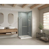Maax - B3Square 4834 Acrylic Corner Right Shower Base in White with Anti-slip Bottom with Center Drain - White