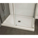 B3Square 4836 Acrylic Corner Left Shower Base in White with Center Drain