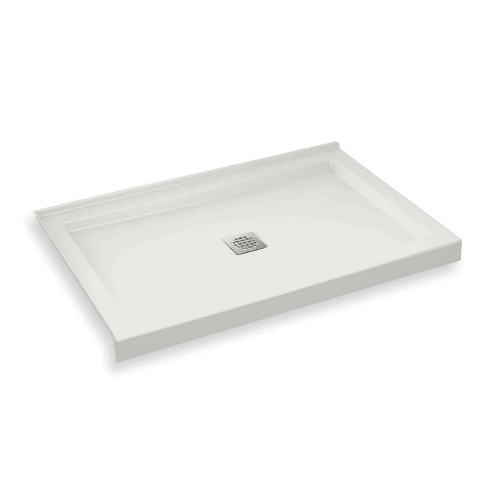 B3Square 4836 Acrylic Corner Left Shower Base in White with Center Drain