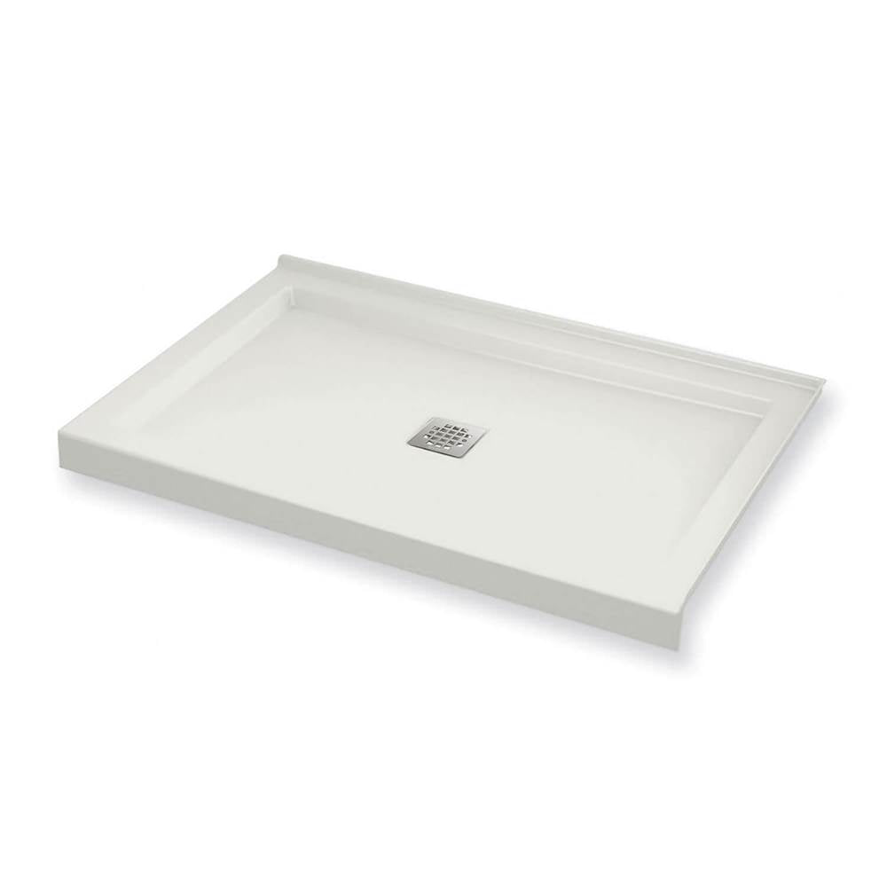 B3Square 4836 Acrylic Corner Right Shower Base in White with Center Drain