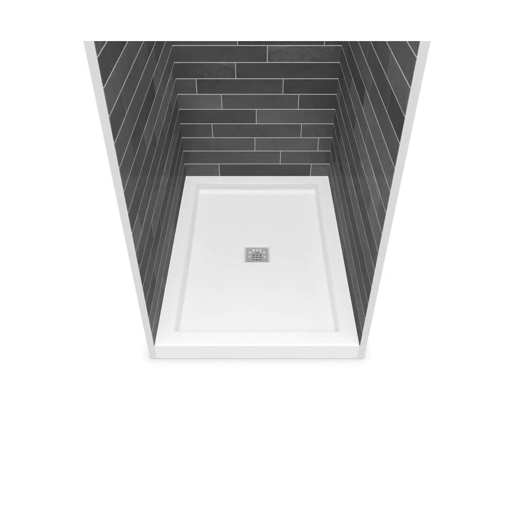 Maax - B3Square 4836 Acrylic Alcove Deep Shower Base in White with Center Drain - White
