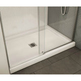 B3Square 4836 Acrylic Alcove Shower Base in White with Anti-slip Bottom with Center Drain