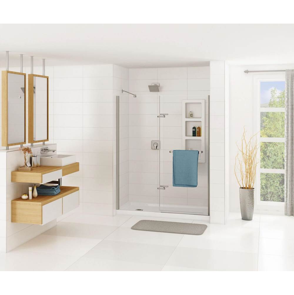 B3Square 6030 Acrylic Alcove Shower Base in White with Left-Hand Drain