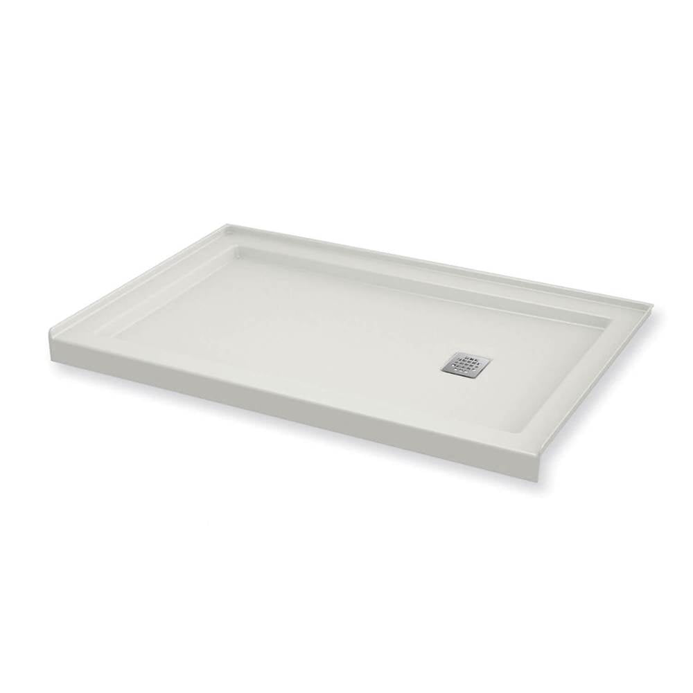 B3Square 6030 Acrylic Alcove Shower Base in White with Left-Hand Drain