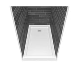 Maax - B3Square 6030 Acrylic Alcove Deep Shower Base in White with Back End Drain - White