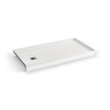 B3Square 6030 Acrylic Alcove Shower Base in White with Anti-slip Bottom with Left-Hand Drain