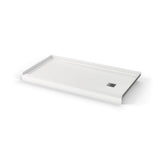 B3Square 6030 Acrylic Alcove Shower Base in White with Anti-slip Bottom with Left-Hand Drain