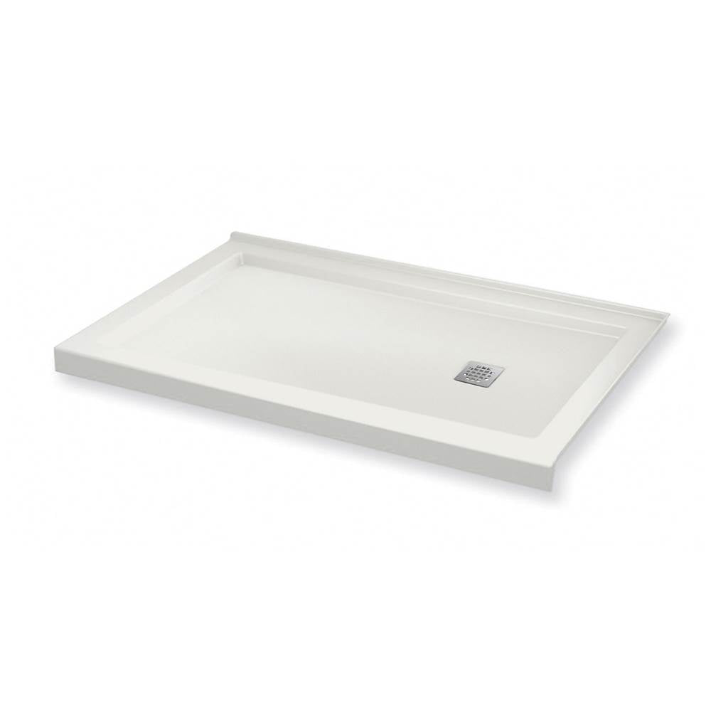 B3Square 6032 Acrylic Corner Right Shower Base in White with Anti-slip Bottom with Right-Hand Drain