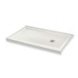 B3Square 6032 Acrylic Corner Right Shower Base in White with Anti-slip Bottom with Right-Hand Drain