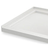 B3Square 6036 Acrylic Alcove Shower Base in White with Anti-slip Bottom with Left-Hand Drain