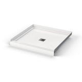 B3X 3636 Acrylic Alcove Shower Base with Center Drain in White