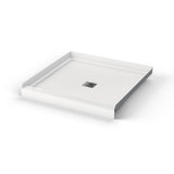 B3X 3636 Acrylic Alcove Shower Base with Anti-slip Bottom with Center Drain in White